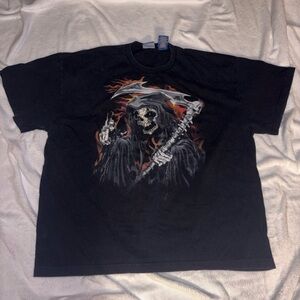 Vintage Greensource Shirt Mens XXL Grim Reaper Graphic Metal Tee Y2K